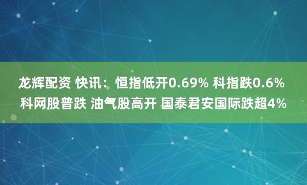 龙辉配资 快讯：恒指低开0.69% 科指跌0.6% 科网股普跌 油气股高开 国泰君安国际跌超4%